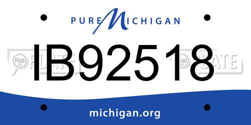 IB92518 Michigan License Plate