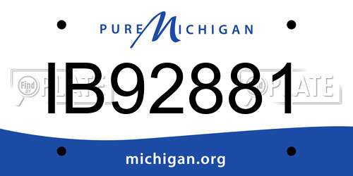 IB92881 Michigan License Plate