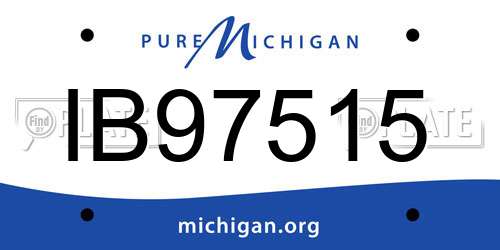 IB97515 Michigan License Plate