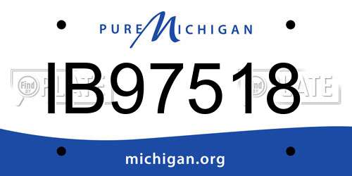 IB97518 Michigan License Plate