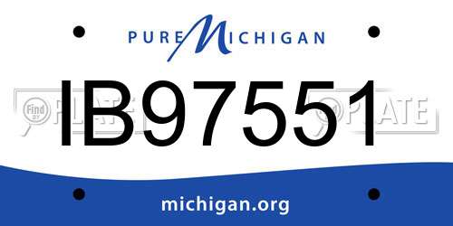 IB97551 Michigan License Plate