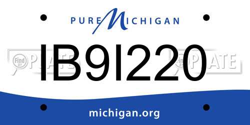 IB9I220 Michigan License Plate