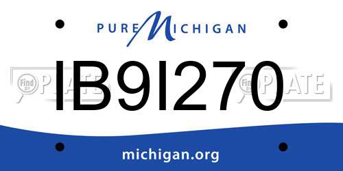 IB9I270 Michigan License Plate