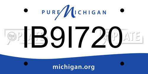IB9I720 Michigan License Plate