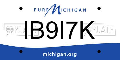 IB9I7K Michigan License Plate