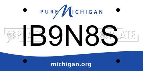 IB9N8S Michigan License Plate