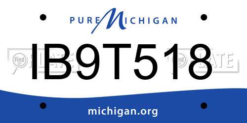 IB9T518 Michigan License Plate