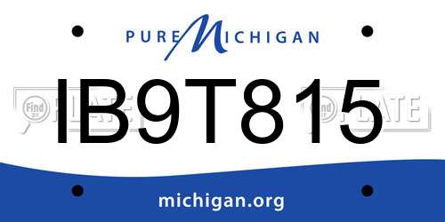 IB9T815 Michigan License Plate