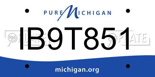 IB9T851 Michigan License Plate
