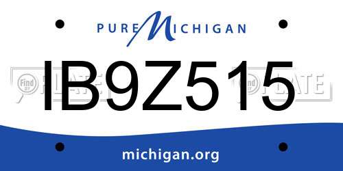 IB9Z515 Michigan License Plate
