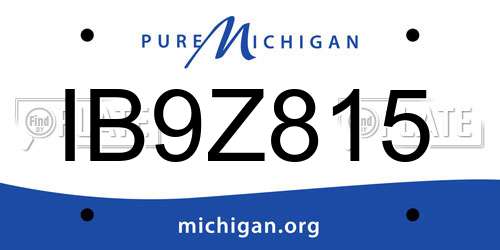 IB9Z815 Michigan License Plate