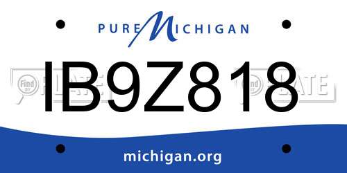 IB9Z818 Michigan License Plate