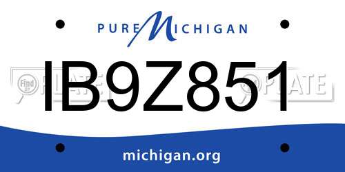 IB9Z851 Michigan License Plate