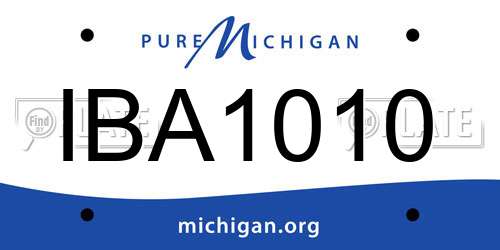IBA1010 Michigan License Plate