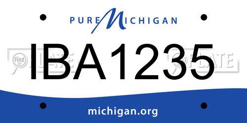 IBA1235 Michigan License Plate