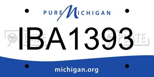 IBA1393 Michigan License Plate