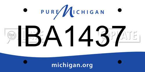 IBA1437 Michigan License Plate