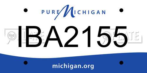 IBA2155 Michigan License Plate