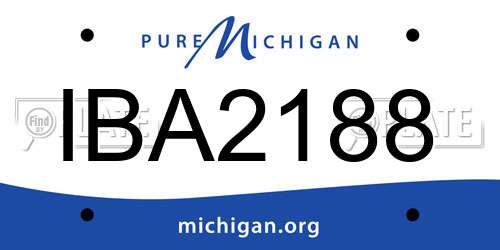 IBA2188 Michigan License Plate
