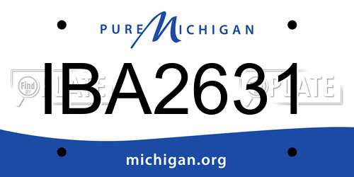IBA2631 Michigan License Plate