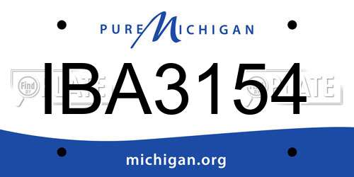 IBA3154 Michigan License Plate