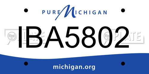 IBA5802 Michigan License Plate