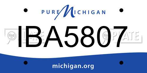 IBA5807 Michigan License Plate