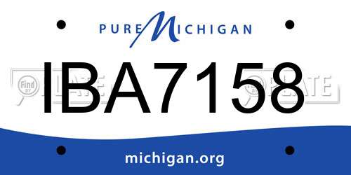 IBA7158 Michigan License Plate