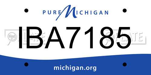 IBA7185 Michigan License Plate