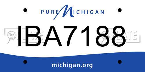 IBA7188 Michigan License Plate