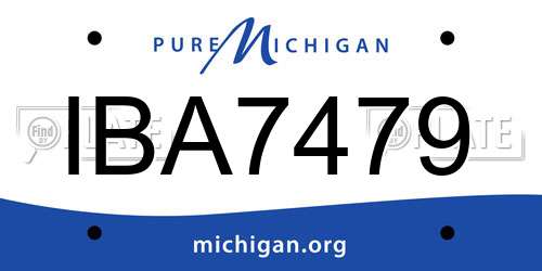 IBA7479 Michigan License Plate