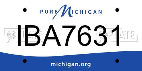 IBA7631 Michigan License Plate