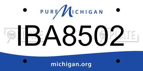 IBA8502 Michigan License Plate