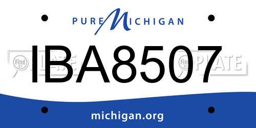 IBA8507 Michigan License Plate