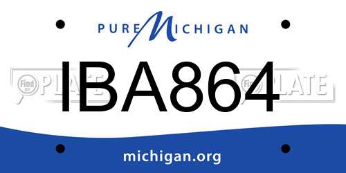 IBA864 Michigan License Plate