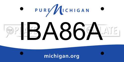 IBA86A Michigan License Plate