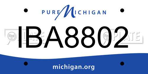 IBA8802 Michigan License Plate