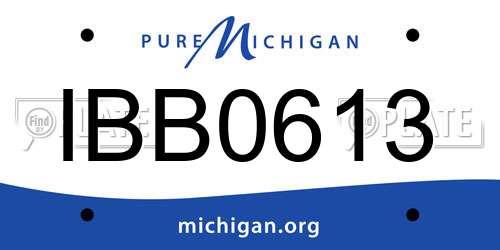 IBB0613 Michigan License Plate