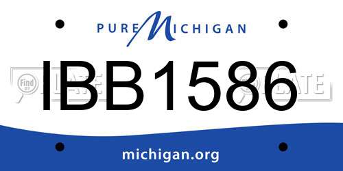 IBB1586 Michigan License Plate