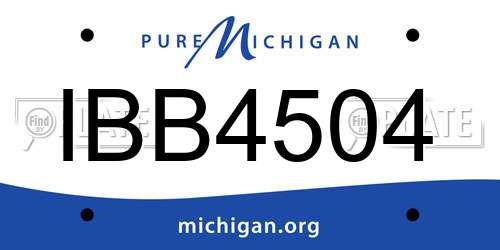 IBB4504 Michigan License Plate
