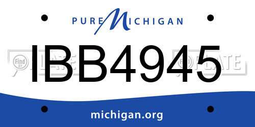 IBB4945 Michigan License Plate