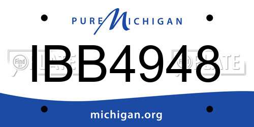 IBB4948 Michigan License Plate