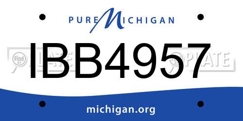 IBB4957 Michigan License Plate