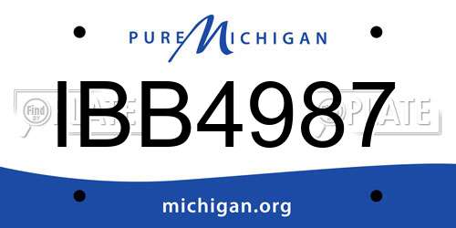 IBB4987 Michigan License Plate