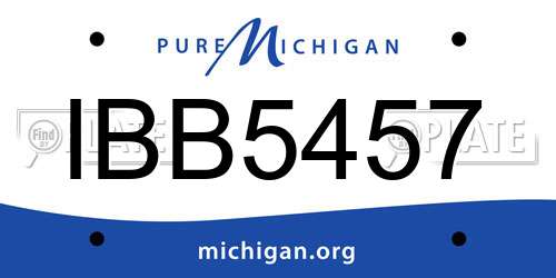 IBB5457 Michigan License Plate