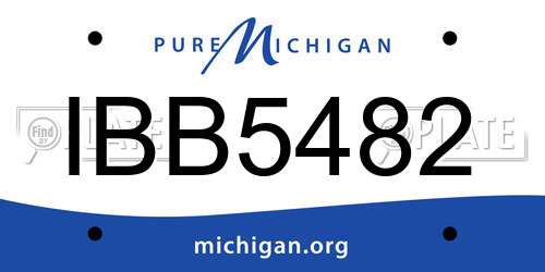 IBB5482 Michigan License Plate