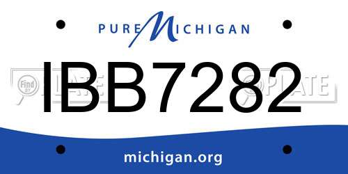 IBB7282 Michigan License Plate