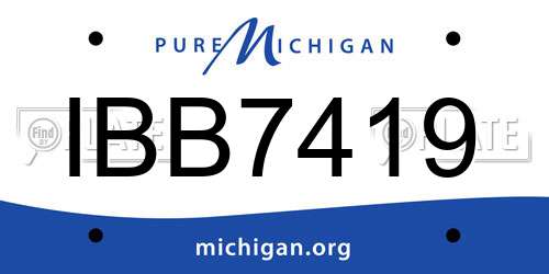 IBB7419 Michigan License Plate