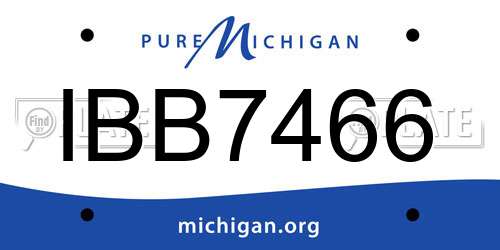 IBB7466 Michigan License Plate