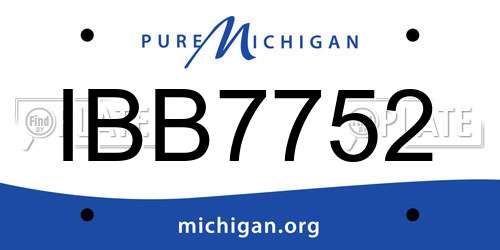 IBB7752 Michigan License Plate